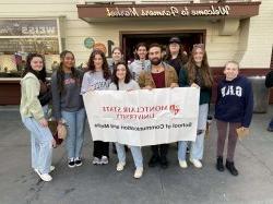 Before classes started, SCM students visited the iconic Los Angeles Farmers Market to show their Montclair State pride.