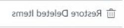 Screenshot displaying the Restore Deleted Items button