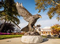 Red Hawk Statue