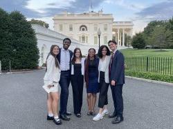 White House interns, including Richard Steiner-Otoo, pose for a photo in Washington, D.C.