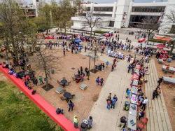 Students attending an event in the Student Center Quad.